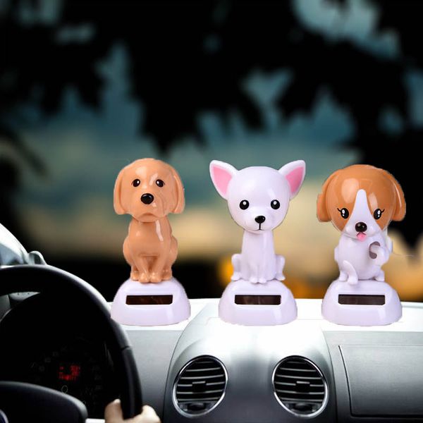 

high-end car doll ornaments resin material creative solar car dashboard cartoon animal shaking head gift decoration accessories