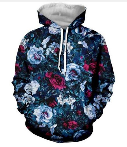 

release new fashion man women designer perfect harajuku style flower 3d print long sleeve hoodies casual sportswear r0479, Black