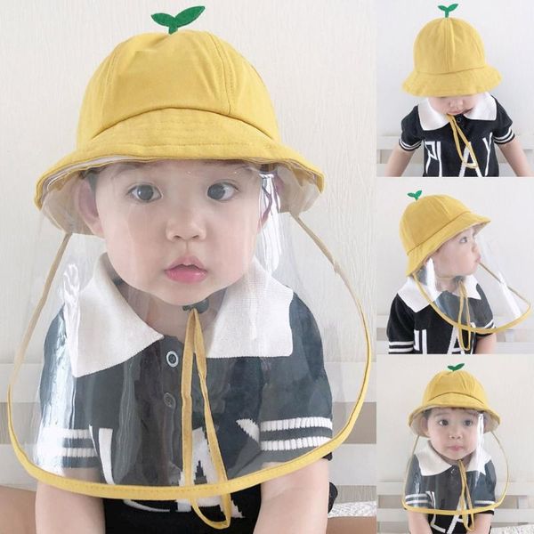 

kids boys girls anti-spitting protective hat dustproof cover casquette cap bucket protective face shield hat