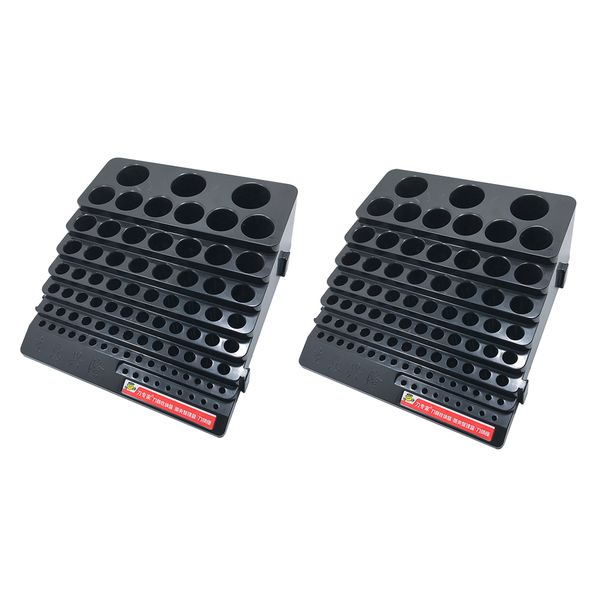 

2 pieces 85 hole drill holder, strawberry, screwdriver, drill bit storage box