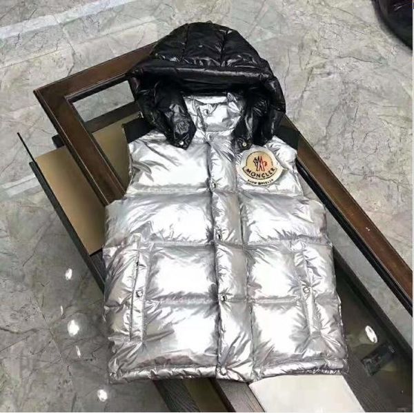 

a14 fashion winter down parka jackets vest men bomber collar with zippers goose jacket chilliwackbomber warm coat outdoor coats high quality, Black