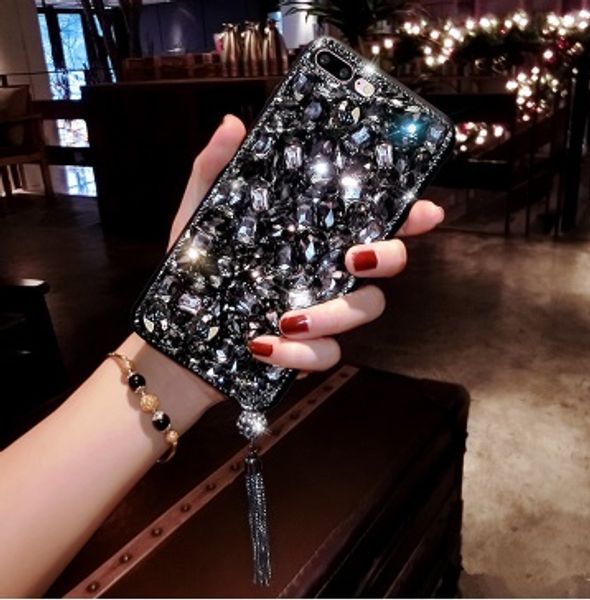 

rhinestone case for iphone x cover with tassels luxury handmade bling diamond crystal phone cases for iphone 8 7 6 6s plus
