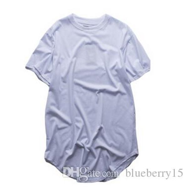 

wholesales высокое качество kanye west расширенная t-shirt men summer изогнутые хем ярус hip hop tshirts urban blank мужские футболки, White;black