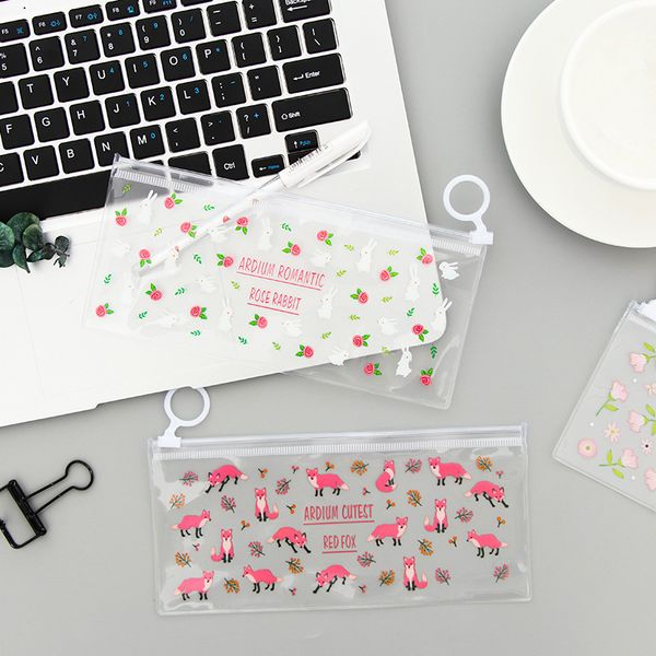 

таинственные маленькие цветы животные пвх водонепроницаемые пеналы канцелярские хранения офиса школьные принадлежности карандаш сумки для де