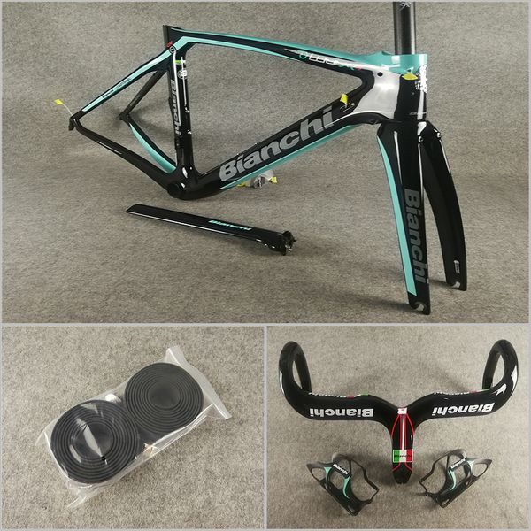 

T1000 ud glo y blue black bianchi xr4 carbon road bike frame handlebar bottle cage frame et 50 53 55 57cm for election 005 hipping