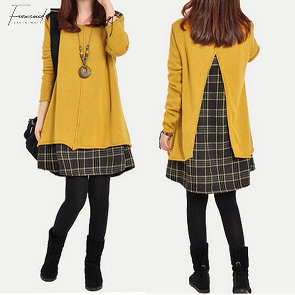 

длинные рукава платья женская одежда зима осень женщины plaid линия срощенной короткое платье с длинным рукавом сыпучие повседневный партии, Black;gray