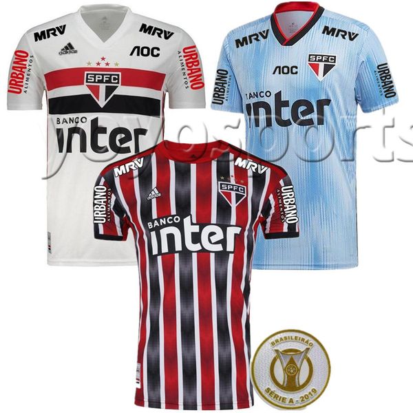 

Dani alve pato 19 20 ao paulo jer ey third away black red occer 2019 2020 hernane liziero brazil club home white football hirt goleiro, Black;yellow