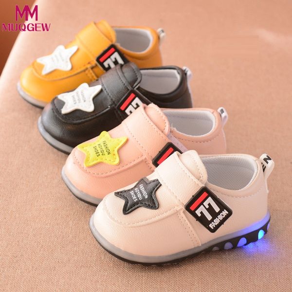 

muqgew children autumn toddler superstar sport running baby shoes boys girls lighting luminous shoes sneakers tenis infantil, Black;red