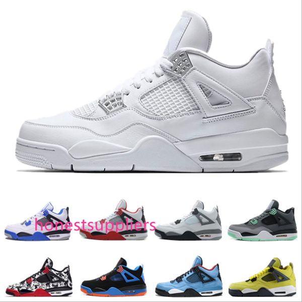 

2019 bred 4 4s basketball shoes men mens laser black gum thunder royalty tattoo lava rapotors designer sneakers iv pure money trainers