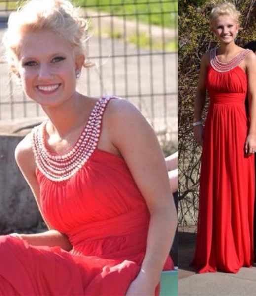 

2019 jewel a-line chiffon red prom dresses beaded collar sweep train pleated vestidos de evening party gowns special occasion maxi dress, Black
