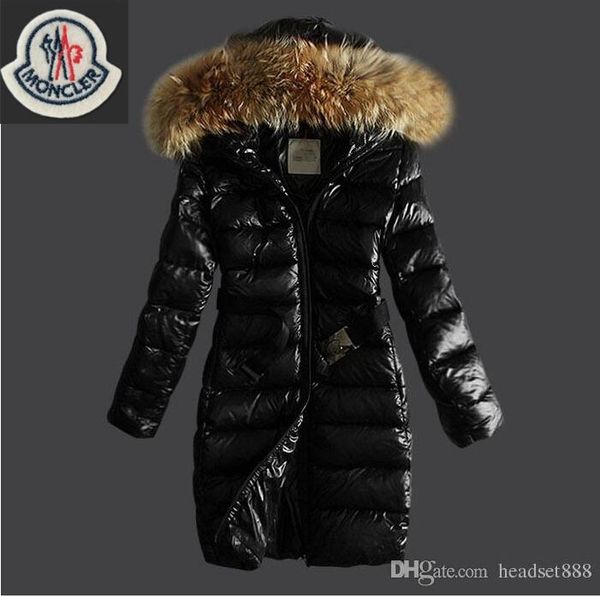 

women winter casual down jacket down coats womens outdoor fur collar warm feather dress winter coat outwear jackets, Black