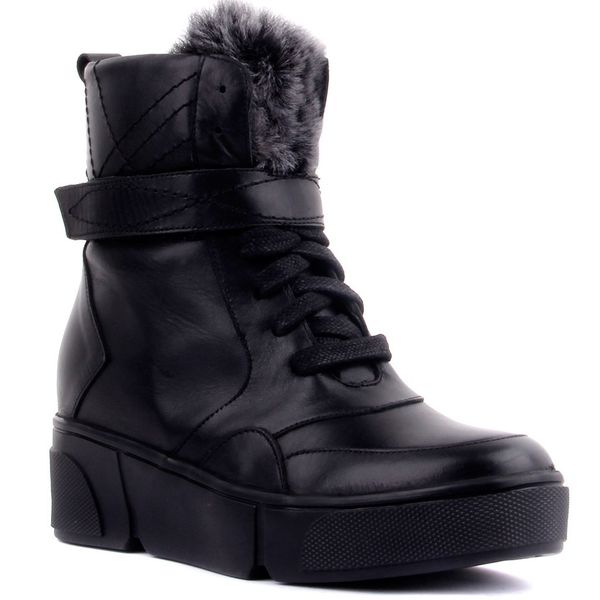 

iloz-black leather inside furry women boots