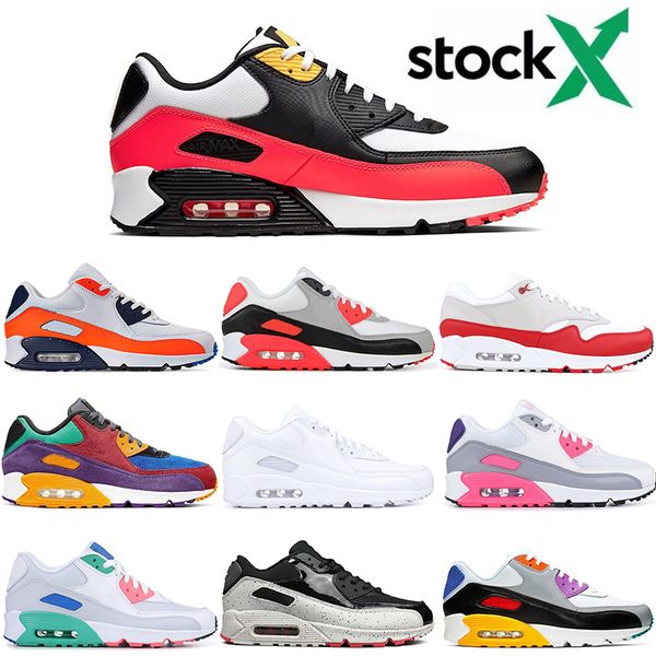 

2020 new arrival men running shoes og 90s bred orange run fashion trainers infrared university red triple white laser pink off women 36-45