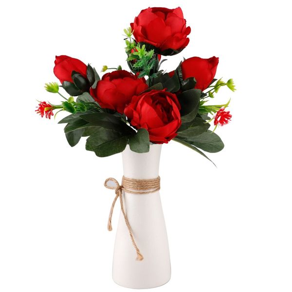 

7 branch/bouquet artificial flowers peony vivid flores artificial fake silk rose bridal wedding wreath gland home decoration
