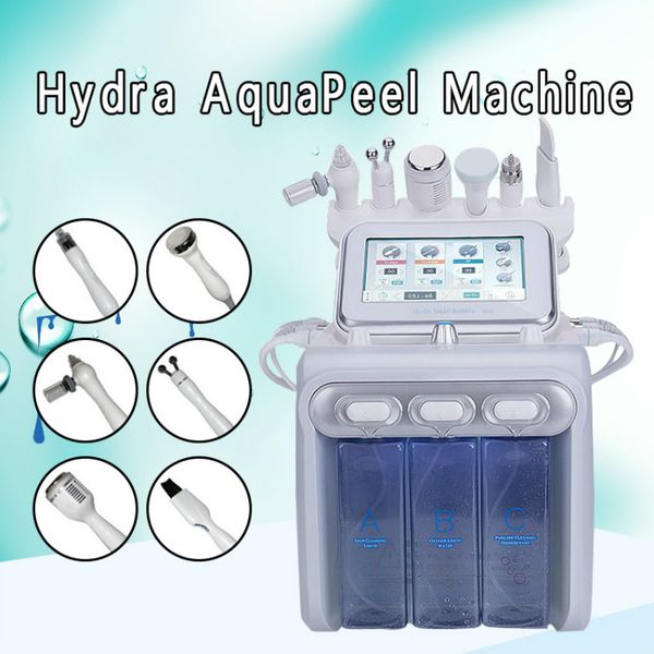 

selling us 6in1 h2-o2 hydrodermabrasion ultrasound head oxygen jet rf cold hammer equipment, Black;white