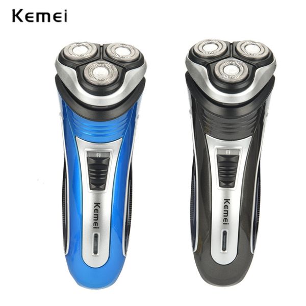 

kemei electric shaver men face beard trimmer hair shaving machine mens 110-240v triple blade 40mins 8h travel razor