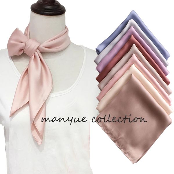 

sell women's small silk square scarf neck scarves for ladies hair scarfs solid female foulard neckerchief shawls bandanas, Blue;gray