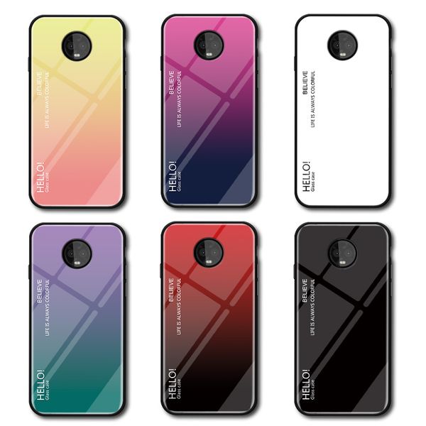 

Gradient Tempered Glass мягкая силиконовая рамка для телефона, чехол Задняя крышка для MOTO G6 G