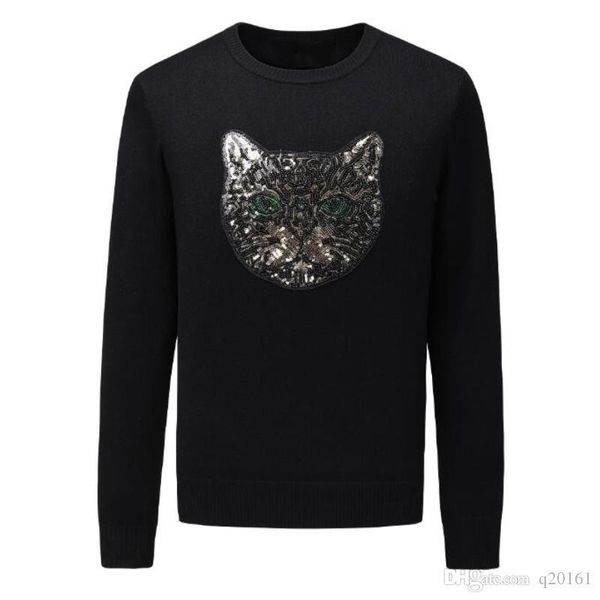 

2019 new brand designer sweaters for men luxury sweater fashion pull long sleeve sequins couple sweaters autumn loose pullover sweaters, White;black