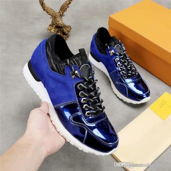 

2019newisvuitton 2019lv line up baskets run away rivoli mix monogram eclipse shoes sneakers with box, Blue;gray