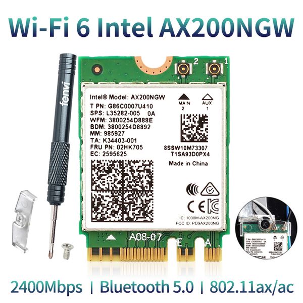 

бепѬоводна двђдиапазонна 2400 мби /  wifi 6 дл intel ax200 ngff m. 2 bluetooth 5.0 wifi еева ка