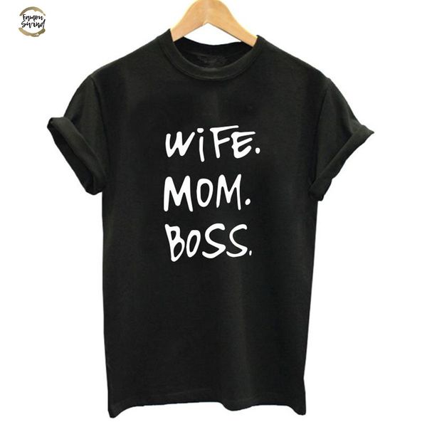 

wife mom print t shirt women casual cool summer t shirt women short sleeve tshirt drop shipping, White