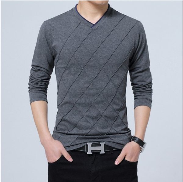 

fashion men t-shirt slim fit v neck t-shirt crease design long stylish luxury fitness tee shirt homme, White;black