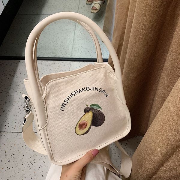 

jiulin 2019 new canvas japanese mini small square bag avocado printed shoulder slung bag
