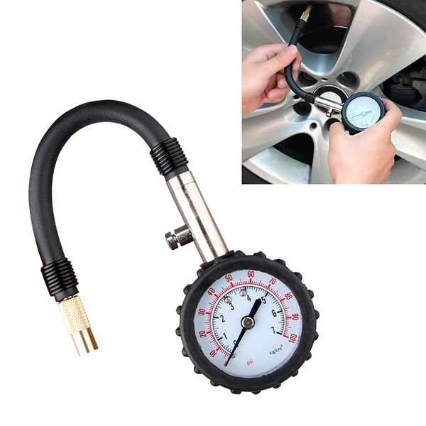 

long tube auto car bike motor tyre air pressure gauge 0-100 psi meter vehicle tester monitoring system car styling