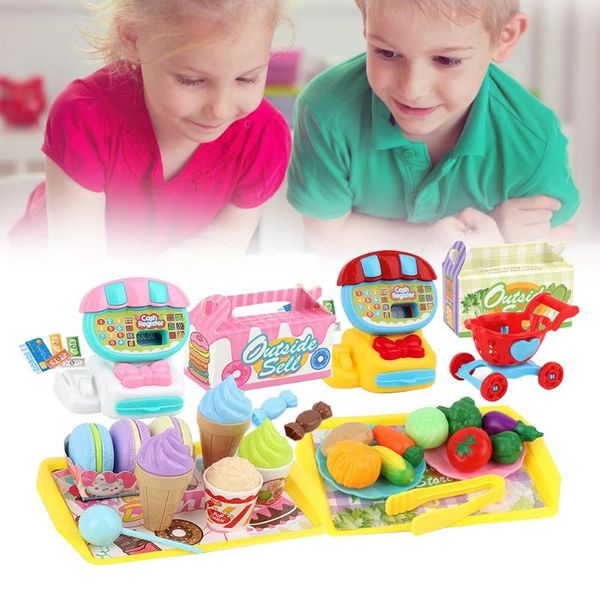

1 set cartoon kids kitchen pretend play toy abs plastic ice cream vegetables self-enhancement in entertainment novelty