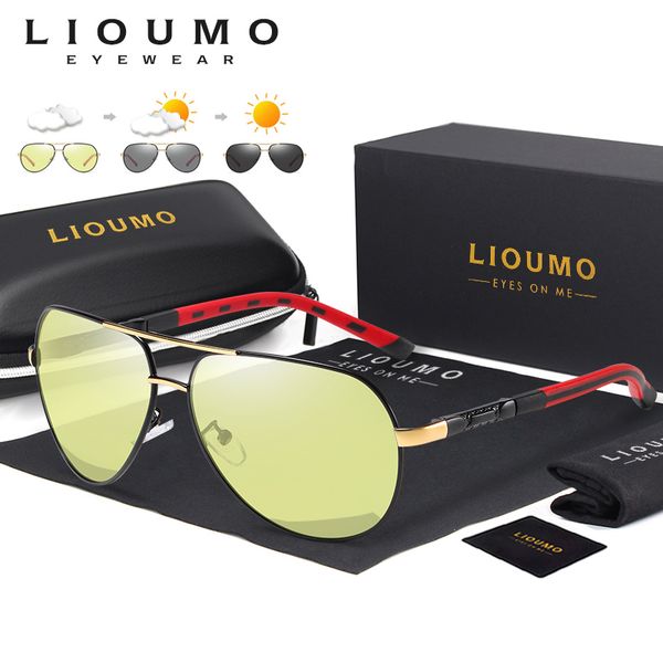 

aviation discoloration driving pchromic sunglasses men polarized chameleon day night vision uv400 women gafas de sol hombre, White;black