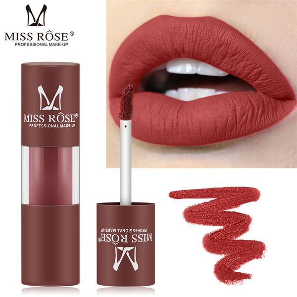 

miss rose brand waterproof matte lips liquid lipstick makeup pigment baton nude lips lipgloss 12 colors