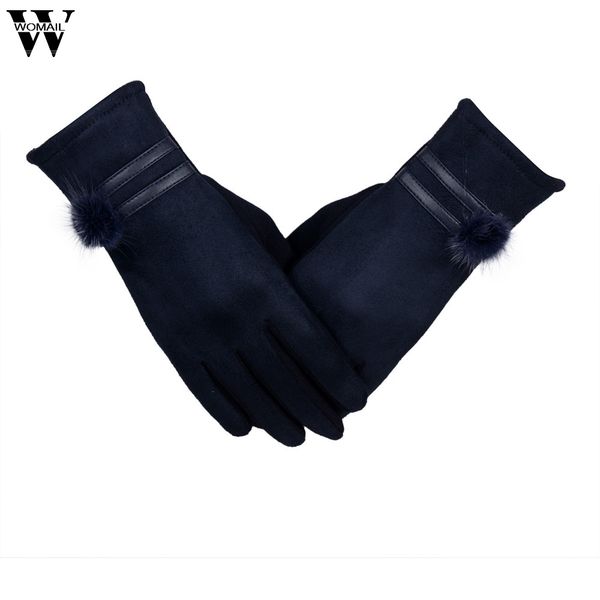 

2017 gloves women gloves winter warm soft wrist black sep21, Blue;gray
