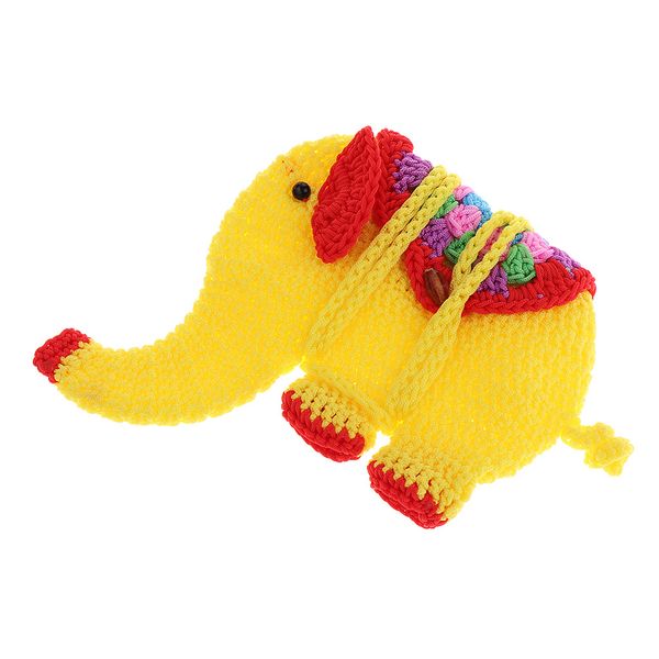 

cute elephant woven bag handmade crochet bag coin purse for girls boys kids, Black