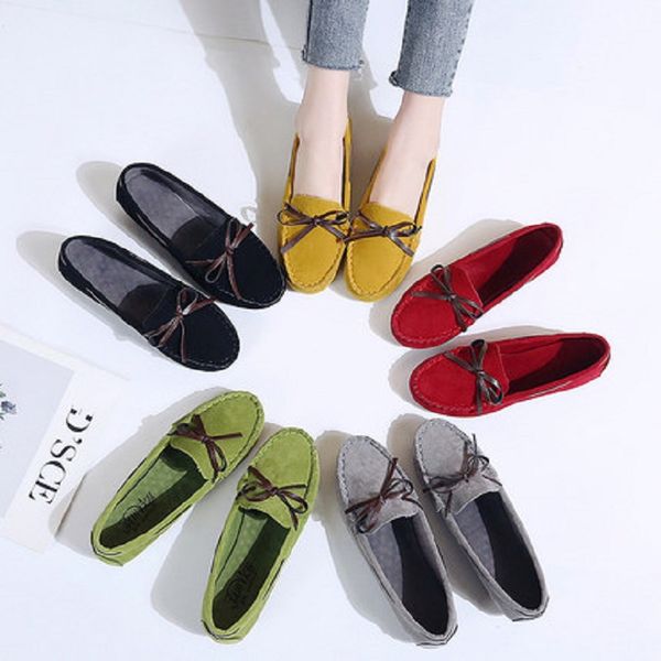

2019 spring new versatile bow a pedal flat peas women's shoes, Black
