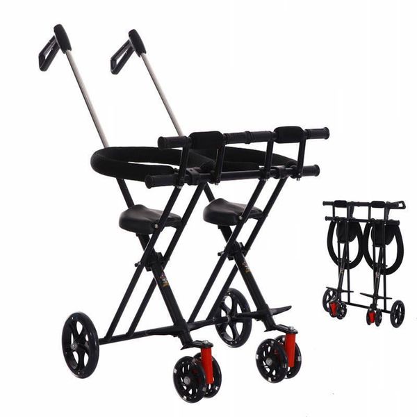 

children portable double stroller baby twin stroller three wheels child trolley portable folding travel baby carriage tricycle