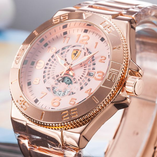 

2019 new fa hion luxury men 039 watch ferrari brand luxury watch men 039 quality ca ual quartz watch men 039 famou brand watche, Slivery;brown