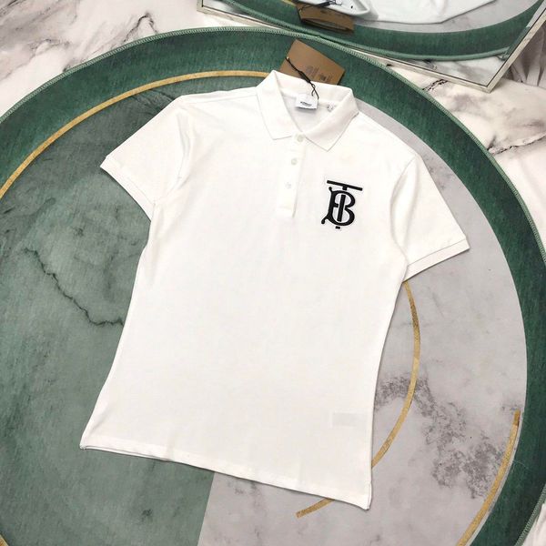 

20ss new luxurious brand bur embroidery logos 4 color polo designer tshirts short sleeve tee breathable vest shirt streetwear outdoor tshirt, White