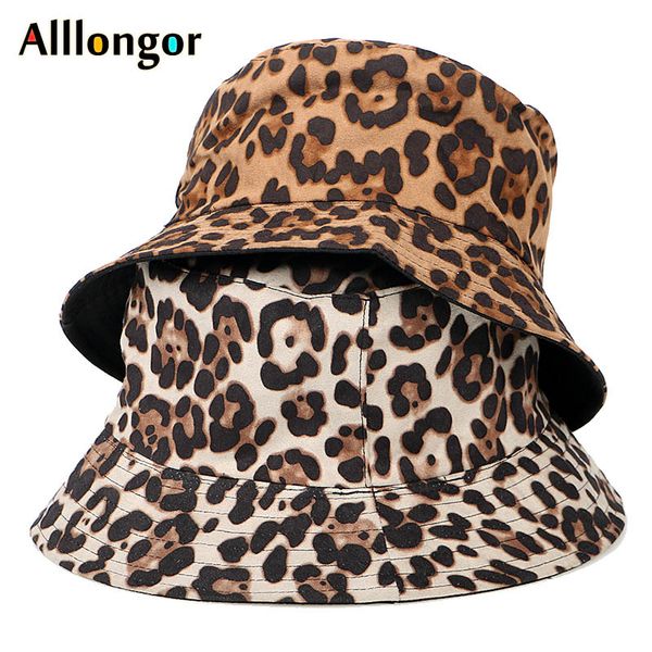 

leopard bucket hat fashion autumn 2019 hip hop bonnie sun hat women print fisherman fishing hats panama buckets cap sombrero