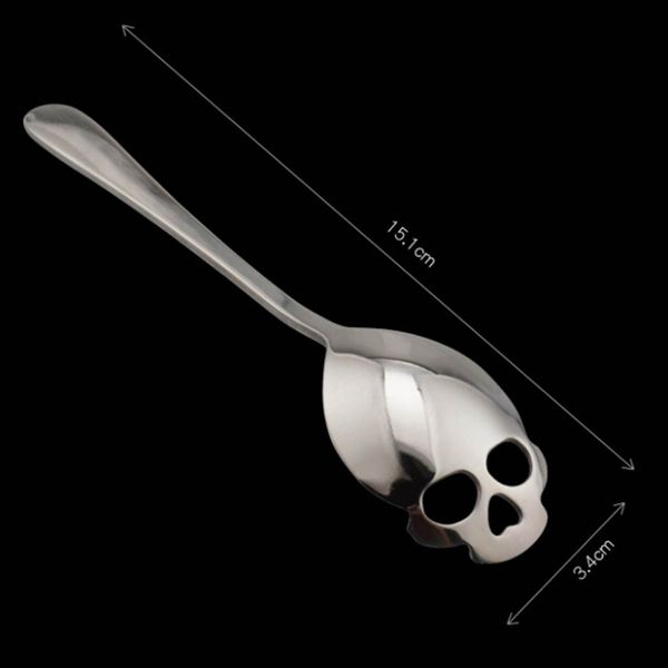 

1 pcs stainless steel coffee scoop skull shape dessert spoon food grade ice cream candy tea spoon tableware ing