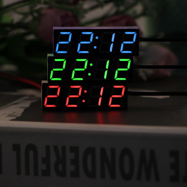 

car styling electric digital timer clock led display temperature clock thermometer voltmeter in car-styling accessories