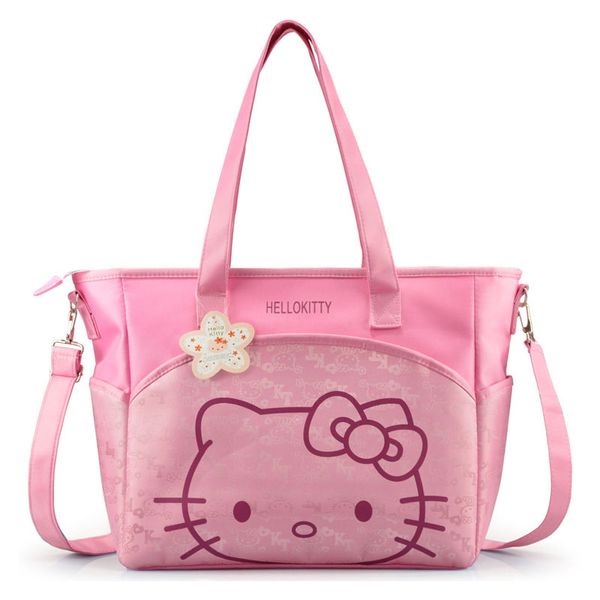 

new large capacity cartoon doraemon hello kitty mummy bag women travel handbag shoulder tote thermal insulation stroller bag