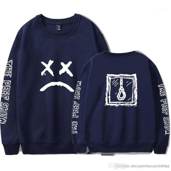 

o-образным вырезом флис скейтборд уличные кофты пуловеры мужчины женщины хип-хоп лил пип толстовки, Black