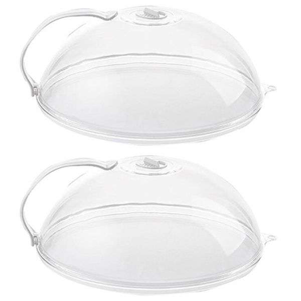 

2pcs cake stands fruit plate preservation cover, microwave oven heating cover kitchen restaurant dust slip