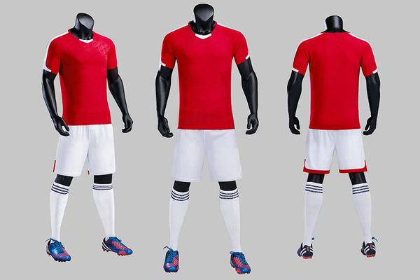 

2019 men training football sets with shorts uniforms reversible football jerseys for that home and away look kits sports b28-08, Black;red