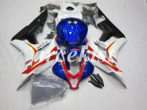 

4 gifts new abs full fairings kit fit for honda cbr600rr f5 2007 2008 07 08 bodywork set custom blue white