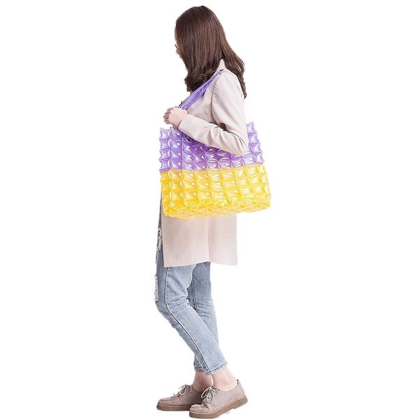 

раздувная сумка через плечо мода женская сумка лазерная конфета цвет школьный мешок