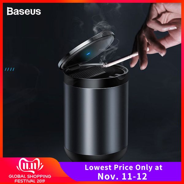 

baseus car ashtray high flame retardant led light auto ashtray for car truck easy clean fit most cup smokeless