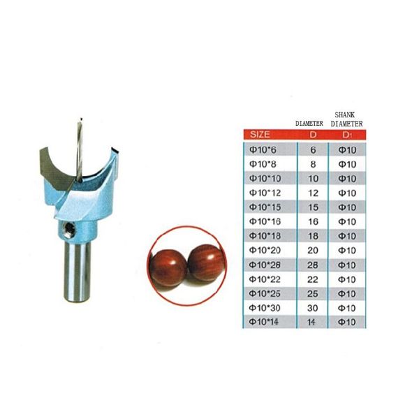 

6mm-30mm wooden ball router bit processing hard alloy cutter round beads knife t8wb