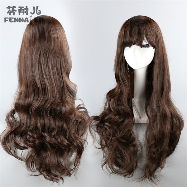 

мягкая девушка harajuku лолита 80см + jifa liu haiqi liu hai светло-коричневый длинный парик f103, Black